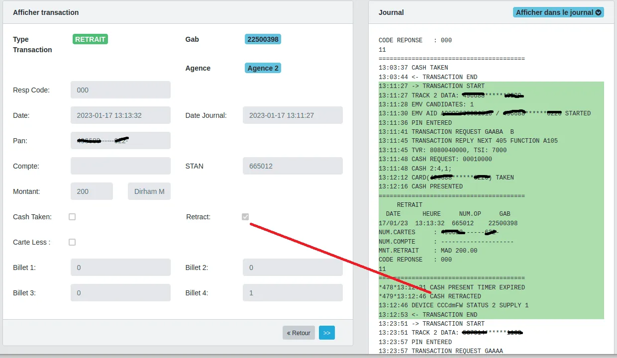 TraJournal journal processing screenshot